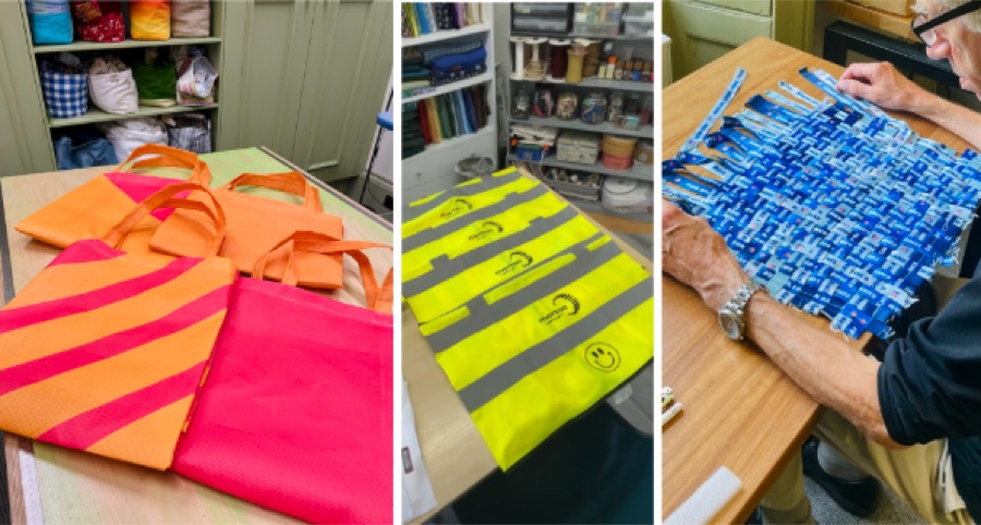 Textile waste ready for upcycling